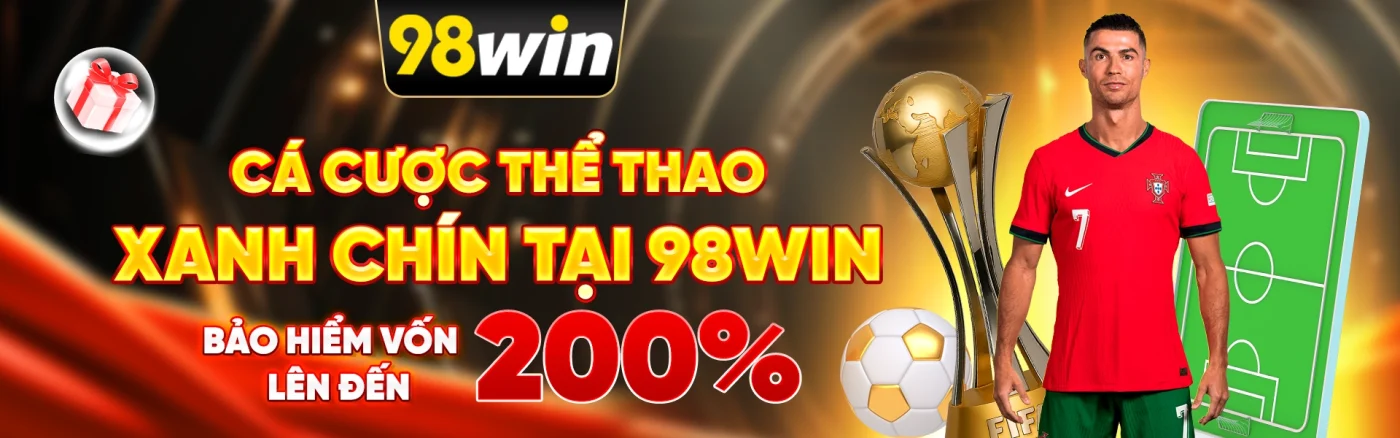 banner 98win cá cược thể thao xanh chín