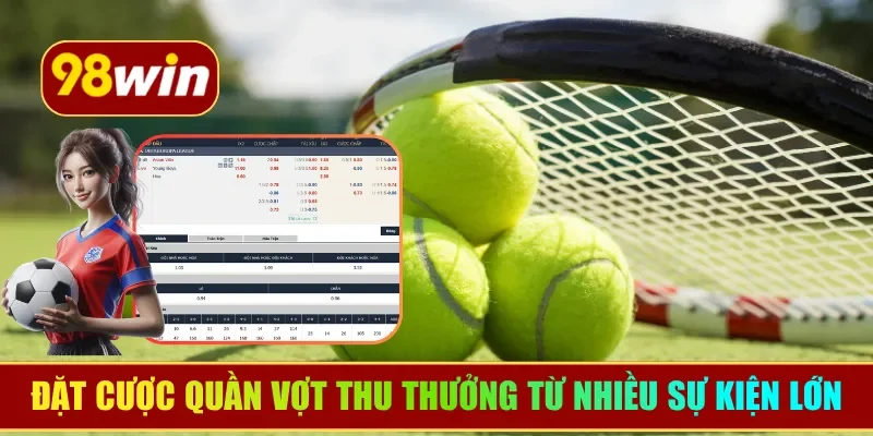 Đặt cược Quần Vợt thu thưởng từ nhiều sự kiện lớn