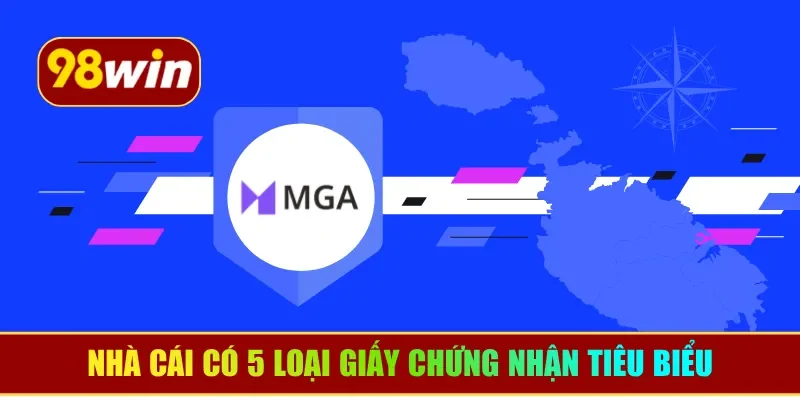 Nhà cái có 5 loại giấy chứng nhận tiêu biểu